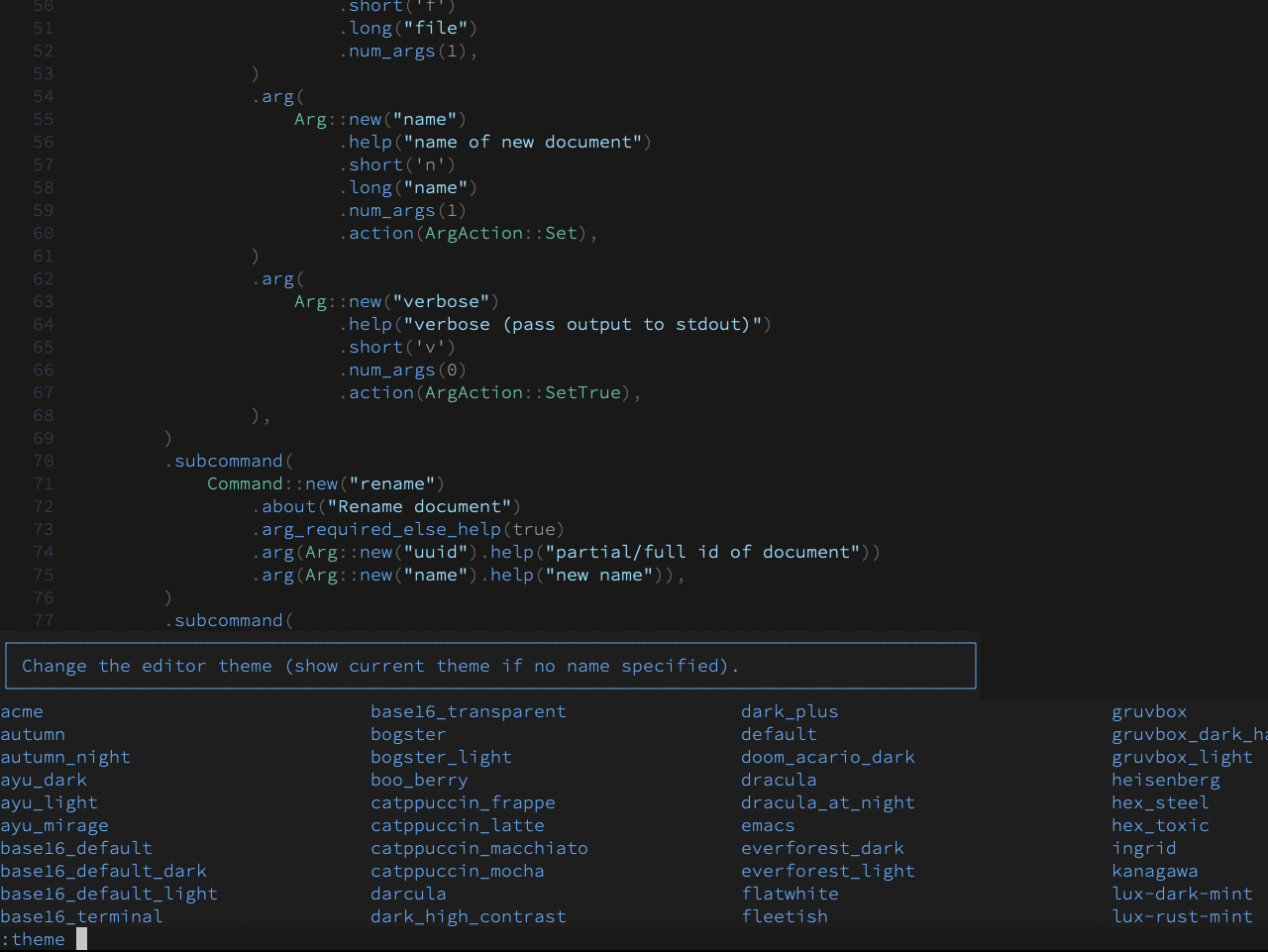 Helix Theme Selection